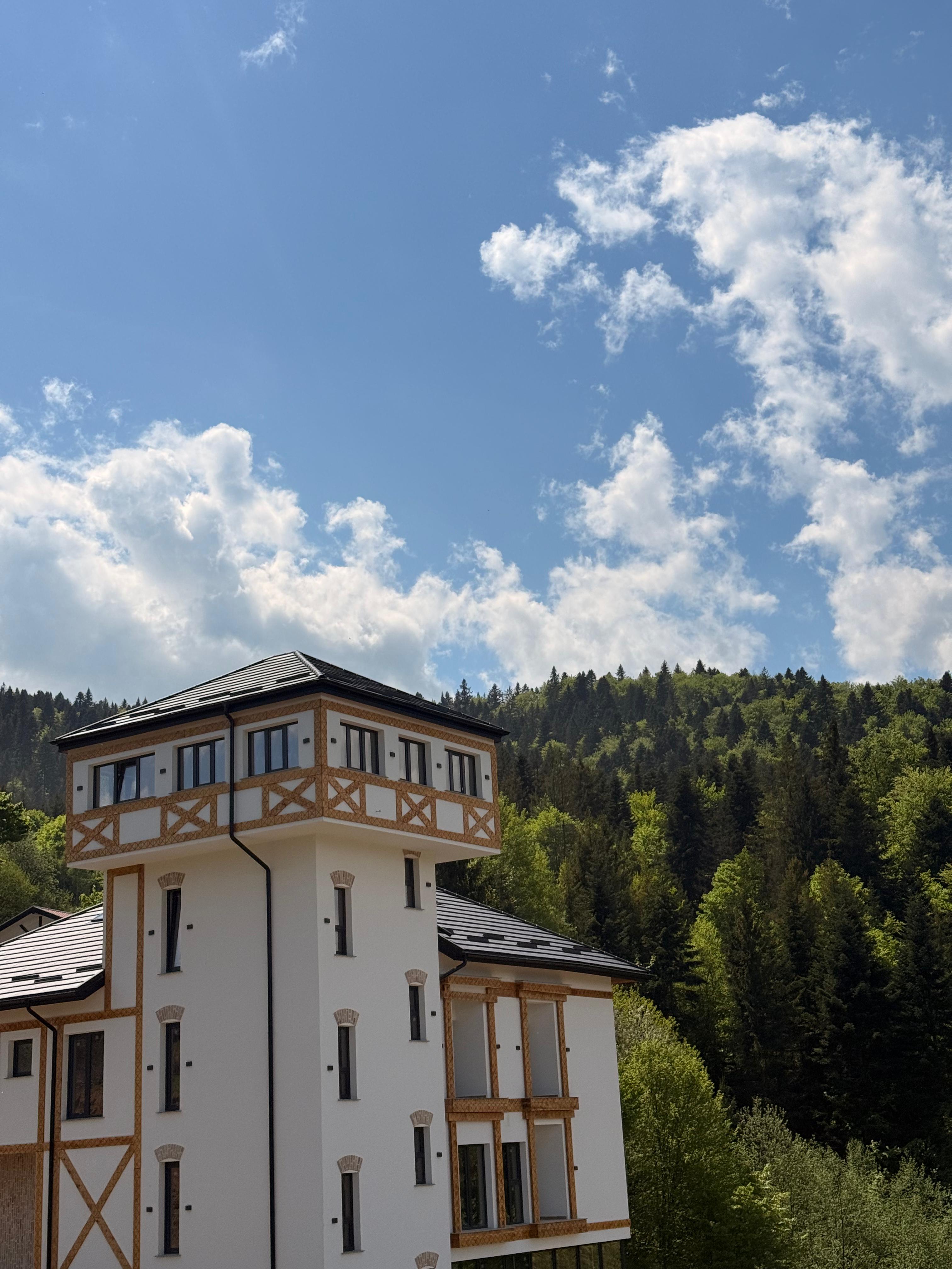 Turn vitrat lângă pădure